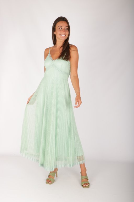 teleurstellen zaad Verrijking Mint groene feestelijke lange jurk in tule van Twinset Kleedjes, Lange  jurken [2023] | Scalini